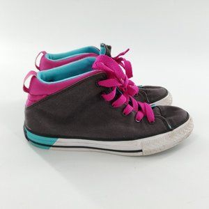 Converse all star high‎ Grey with pink trim junior size 3